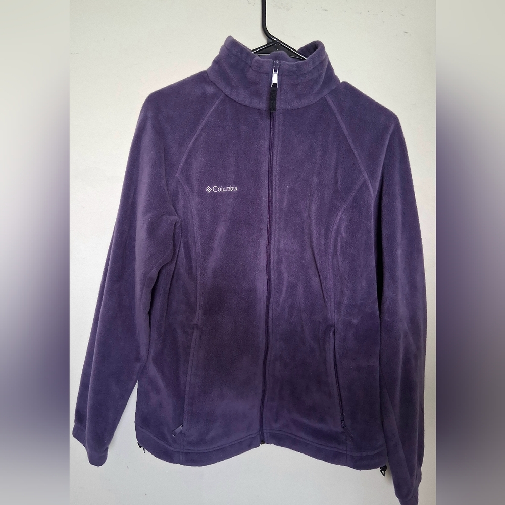 Columbia Purple Zip-Up Fleece Jacket | Women’s Large | Full Zip 💜